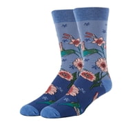 Mens Patterned Cotton Dress Socks, Stylish Casual Fashion Crew Socks, Humming Hmm, Size 8-13