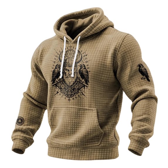 Men's Patterned Zip Up Hoodie Casual Long Sleeve Hooded Sweatshirt Jacket