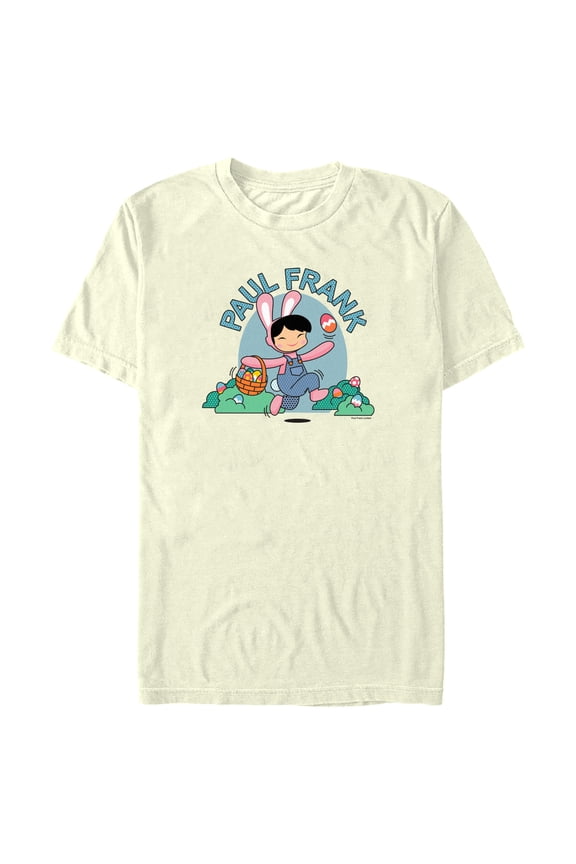 Men's Paul Frank Easter Bunny Girl Logo  Graphic Tee Beige 3X Large