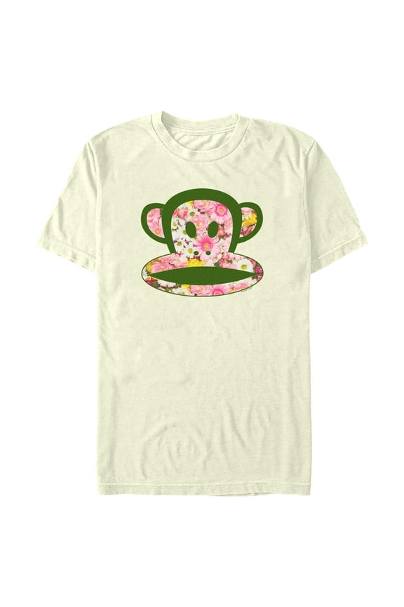 Men's Paul Frank Floral Julius the Monkey Graphic Tee Beige X Large
