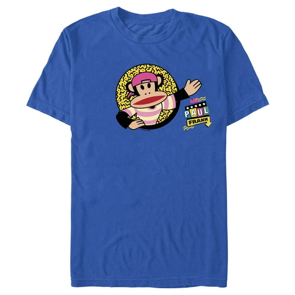 Men's Paul Frank Julius Backwards Cap Graphic Tee Royal Blue Small