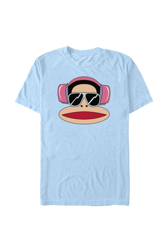 Men's Paul Frank Julius Cool Headphones Graphic Tee Light Blue Large