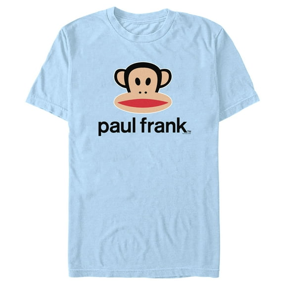 Men's Paul Frank Logo Julius Black  Graphic Tee Light Blue Medium