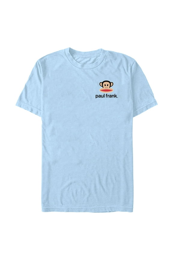 Men's Paul Frank Logo Julius Left Chest Graphic Tee Light Blue Medium