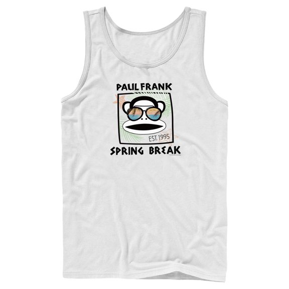 Men's Paul Frank Spring Break Julius the Monkey Tank Top White 2X Large