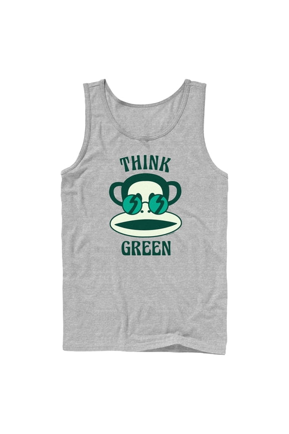 Men's Paul Frank Think Green Julius the Monkey Tank Top Athletic Heather Small
