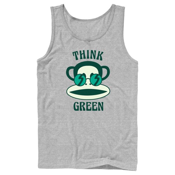 Men's Paul Frank Think Green Julius the Monkey Tank Top Athletic Heather Small