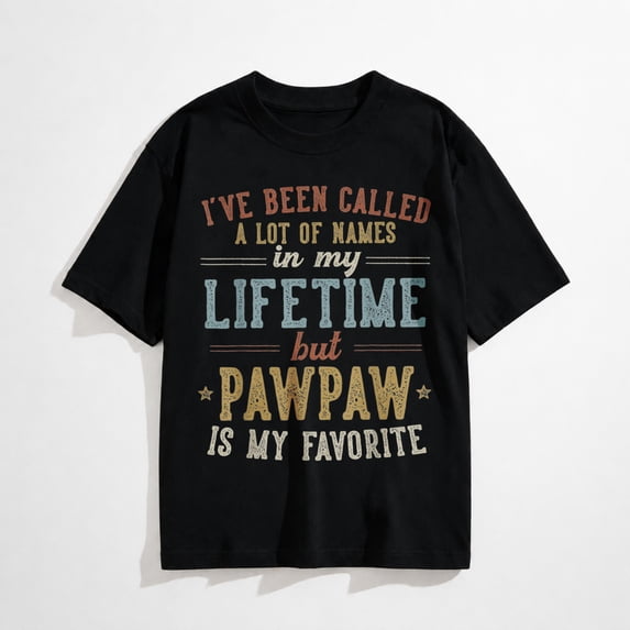 Men's Pawpaw Graphic T-Shirt, Pawpaw Is My Favorite Name Casual Short Sleeve Tee