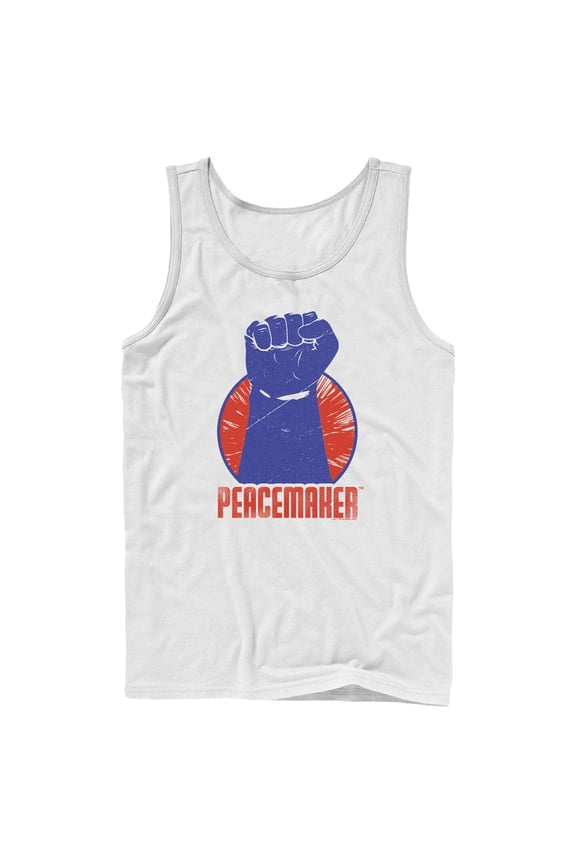 Men's Peacemaker Red Fist Circle Tank Top White Large