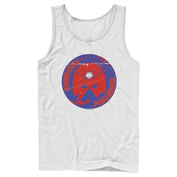 Men's Peacemaker Red Helmet  Tank Top White Small