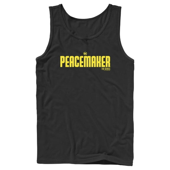 Men's Peacemaker Yellow Classic Logo Tank Top Black Large