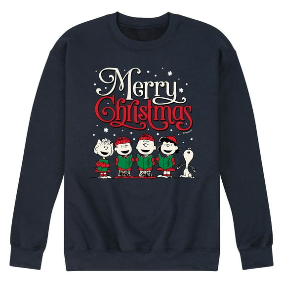Men's Peanuts Caroling Sweatshirt Color: Navy Size: M
