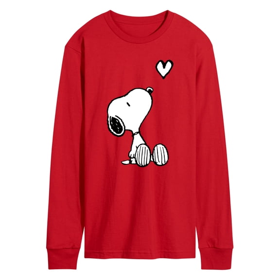 Peanuts - Snoopy White Heart - Men's Long Sleeve Graphic T-Shirt