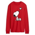 thumbnail image 1 of Peanuts - Snoopy White Heart - Men's Long Sleeve Graphic T-Shirt, 1 of 4