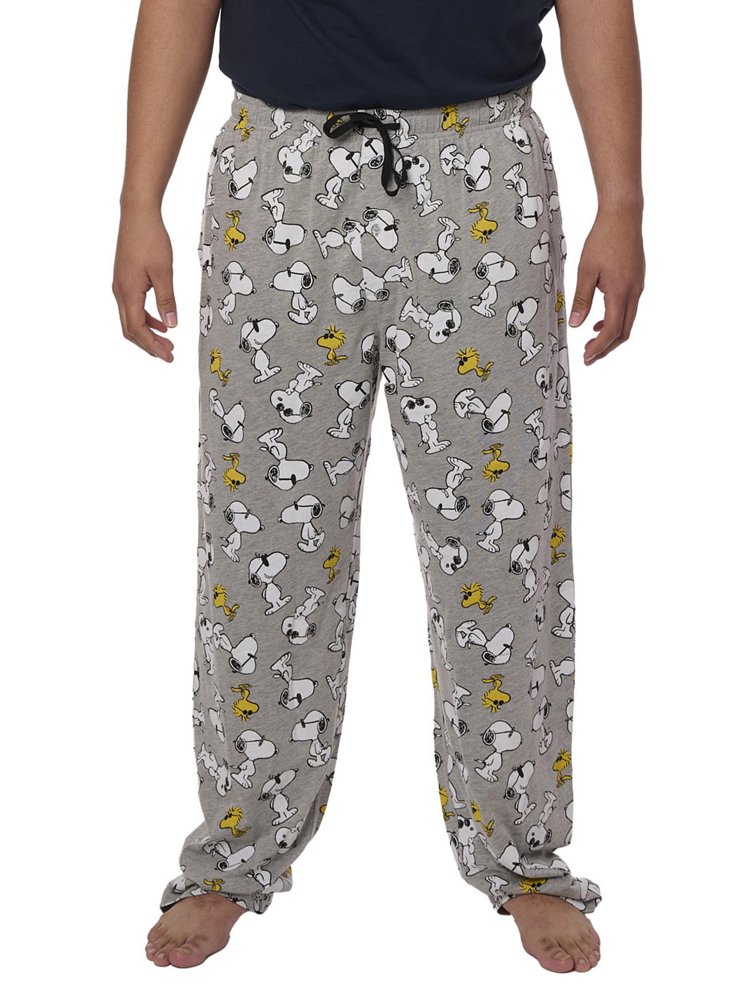 Men's Peanuts Snoopy Pajama Pants Lounge Wear Woodstock Gray - Walmart.com