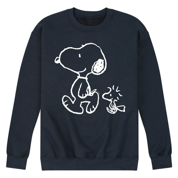 Peanuts - Snoopy Woodstock Walk - Men's Crew Neck Fleece Pullover
