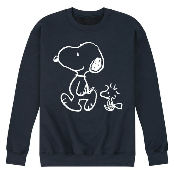 Peanuts - I'll Follow You - Snoopy & Woodstock - Men's Crew Neck Fleece Pullover