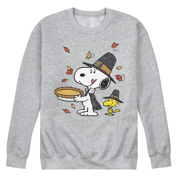Men's Peanuts Thanksgiving Scene Sweatshirt Color: Gray Size: XXL