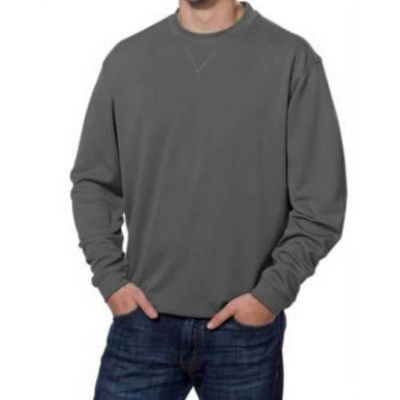 Men's Pebble Beach Performance Crew Neck Golf Pullover - GREY SMALL