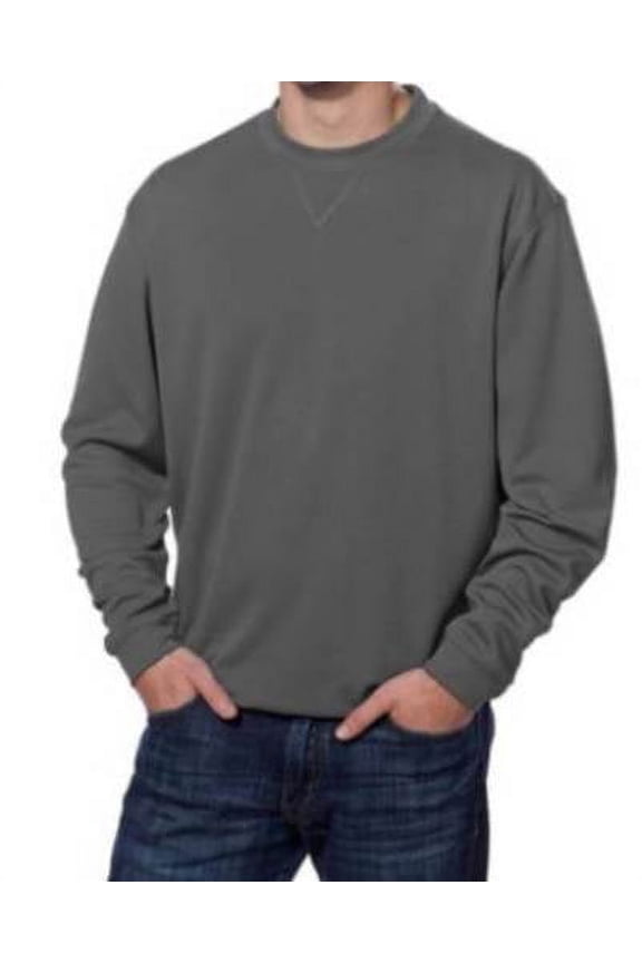 Men's Pebble Beach Performance Crew Neck Golf Pullover - GREY SMALL