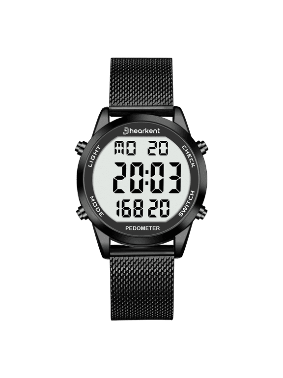 Men's Pedometer Watch-Step Tracker Watch with Calories Counter-Non Bluetooth Pedometer Watches-LCD Large Numbers-30M Waterproof Watch-Sport