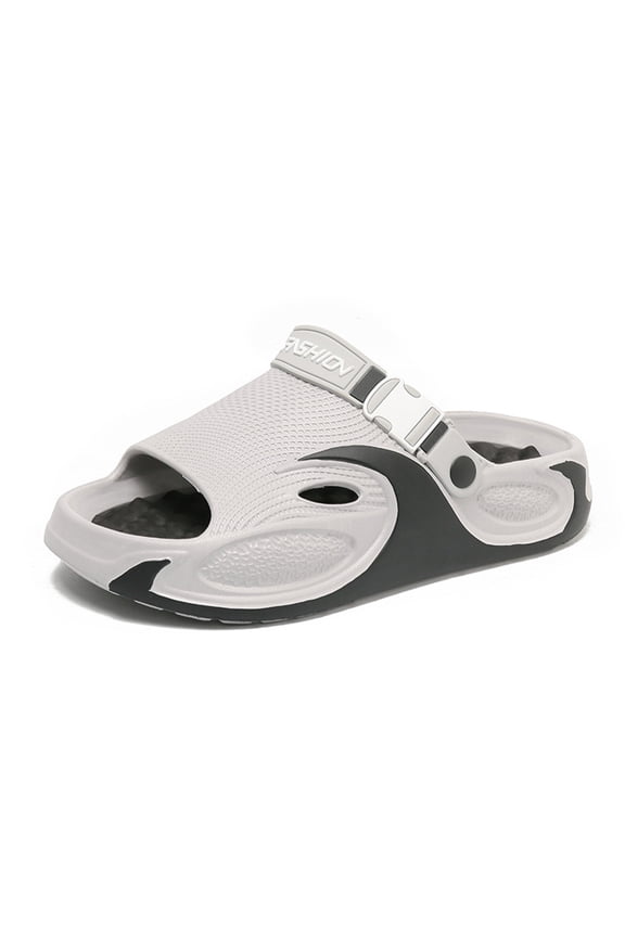 Men's Peep Toe Platform Sandals Backless Summer Slide Mules Waterproof Non Slip Shower Water Shoes with Arch Support Black Size 7.5