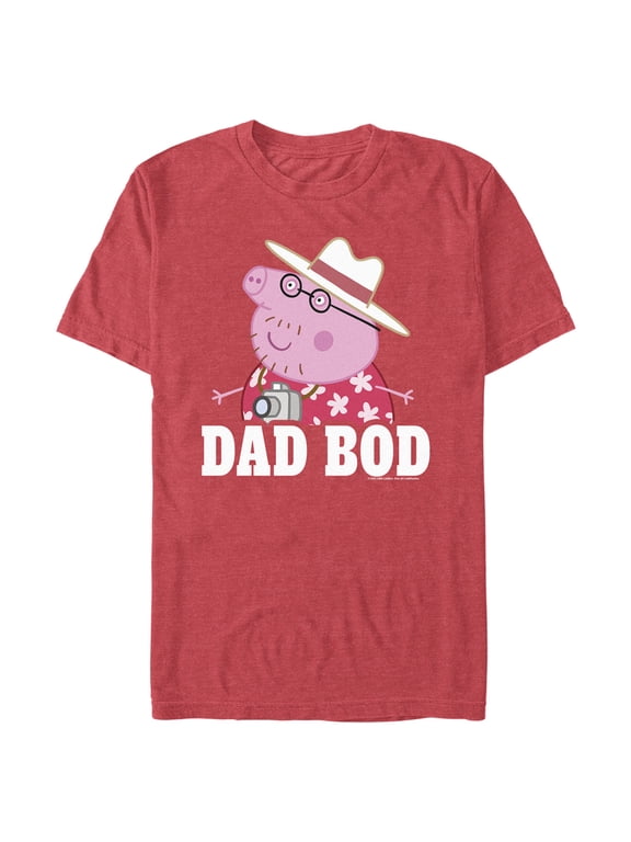 Men's Peppa Pig Father's Day Dad Bod Graphic Tee Red Heather 2X Large