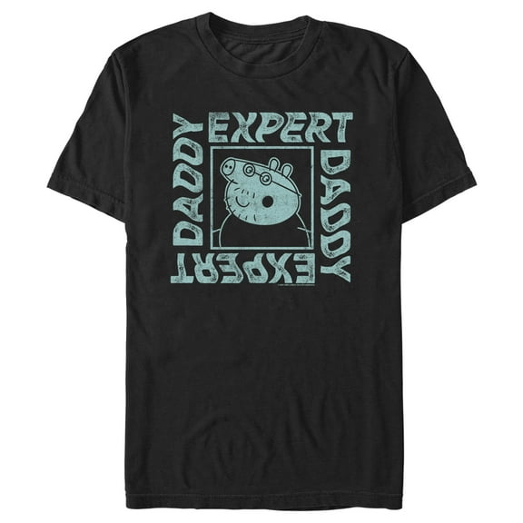 Men's Peppa Pig Father's Day Daddy Expert Graphic Tee Black 3X Large