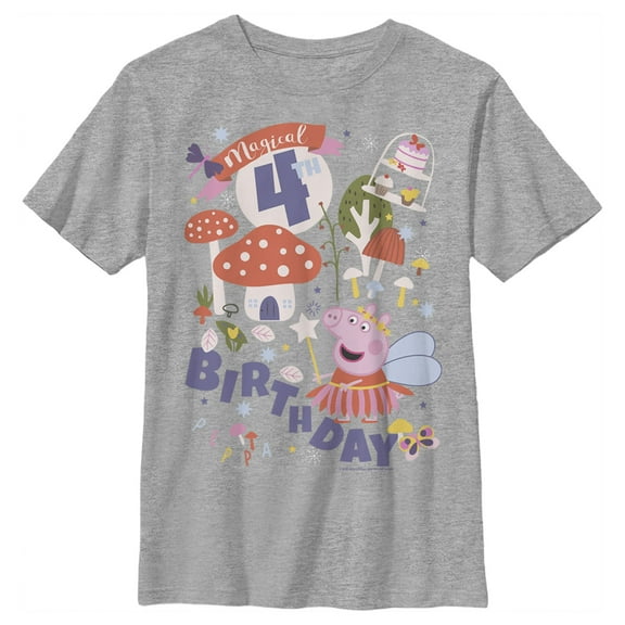Men's Peppa Pig Magical 4th Birthday  Graphic T-Shirt