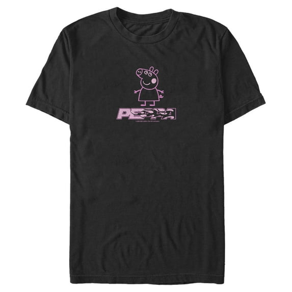 Men's Peppa Pig Neon Flame Logo Graphic T-Shirt