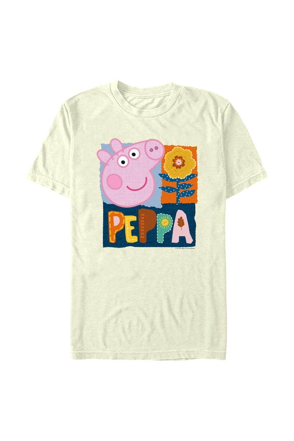 Men's Peppa Pig Spring Portrait  Graphic Tee Beige 2X Large