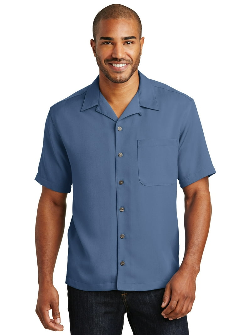 Men's Perfect Open Collar Camp Shirt - Walmart.com