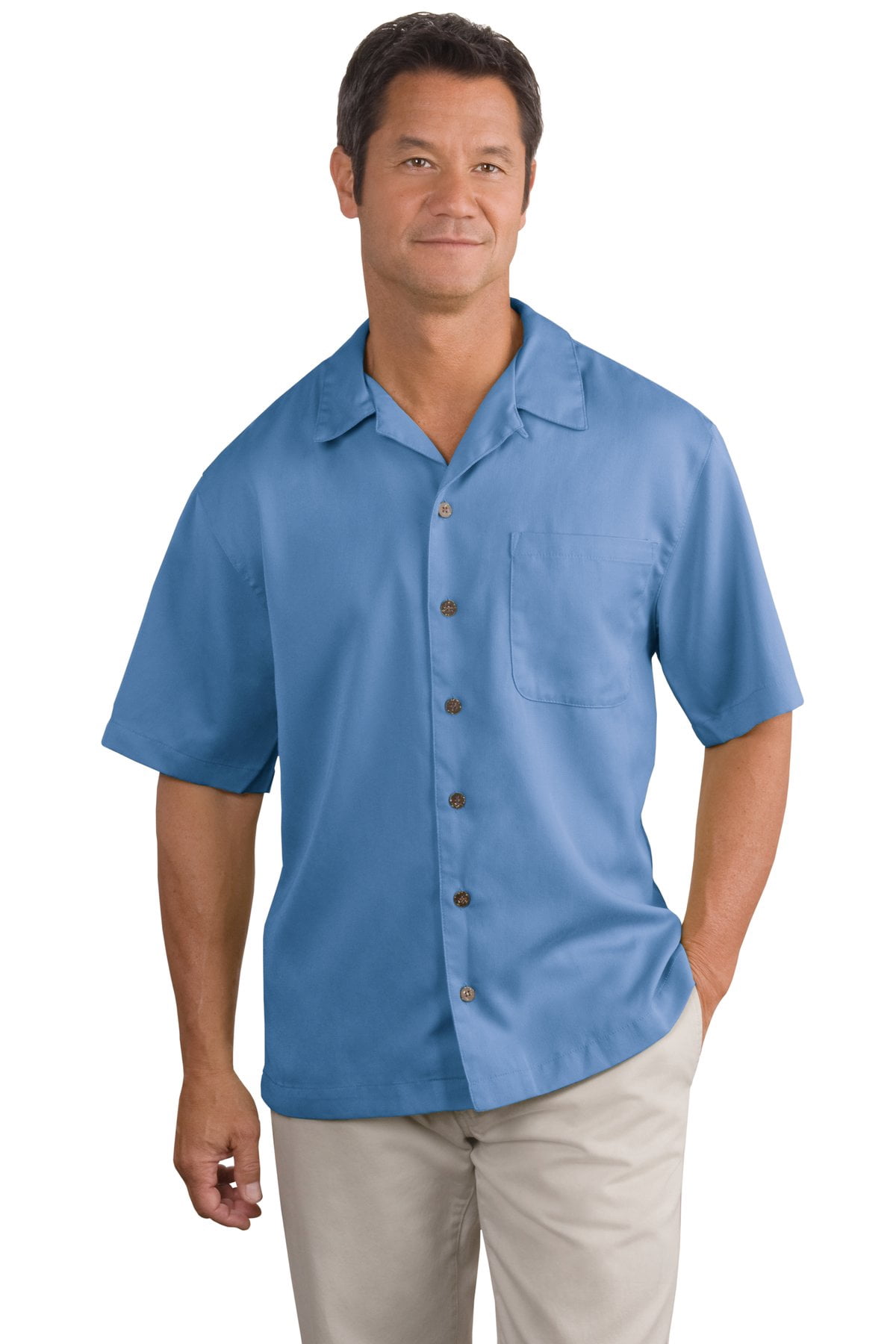 Men's Perfect Open Collar Camp Shirt - Walmart.com