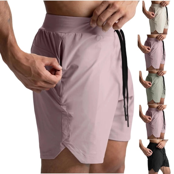 Men's Performance Athletic Shorts 5" Inseam Workout Short Pants with Back Zipper Pockets & Towel Loop, Quick Dry Lightweight Training Bottoms for Fitness