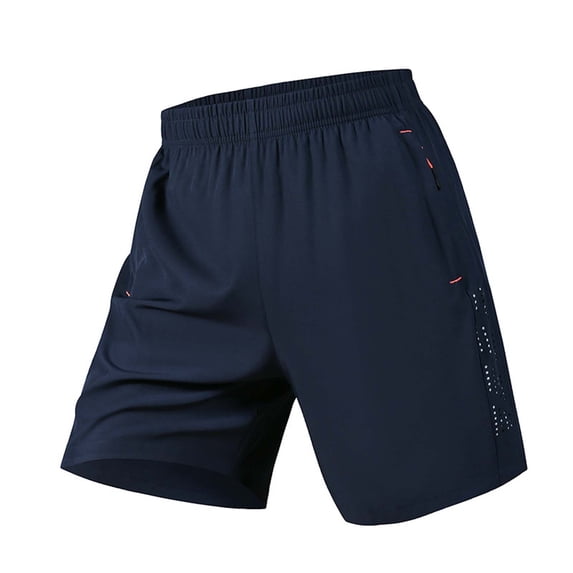 Men's Performance Athletic Shorts 8" Inseam Quick Dry Running Workout Short Pants with Zipper Pockets, Summer Elastic Waist Knee Length Breathable Water Repellent