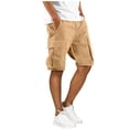thumbnail image 1 of Men's Performance Cargo Shorts 11" Inseam Summer Quick Dry Outdoor Short Pants Casual Knee Length Elastic Waist Drawstring Utility Shorts with 4 Pockets for Work, 1 of 7