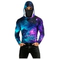 thumbnail image 1 of Men's Performance Fishing Hoodie Shirt Face Mask UPF 50+ Rash Guard Long Sleeve Going Out Shirt, 1 of 5