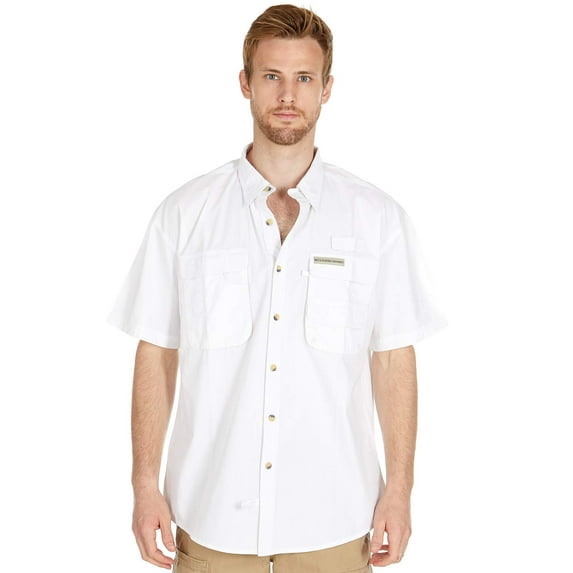 Men's Performance Fishing Shirt | Short Sleeve | Button Down | Vented | 100% Cotton