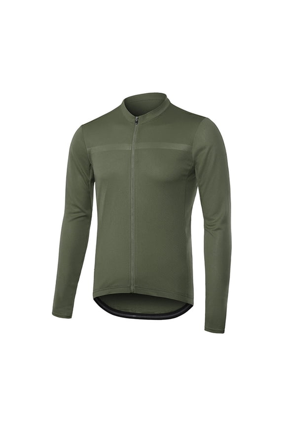 Men's Performance Full Zipper Long Sleeve Riding MTB Athletic Sportswear Top