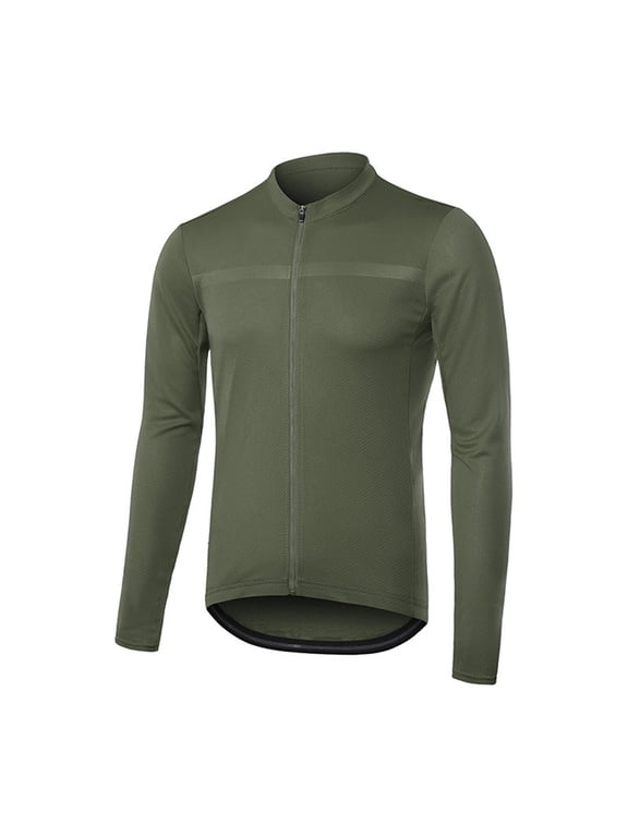 Men's Performance Full Zipper Long Sleeve Riding MTB Athletic Sportswear Top