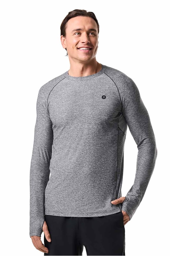 Men's Performance Long Sleeve Sun Shirt - UPF 50+ Sun Protection - Agility in Charcoal Heather