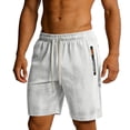 thumbnail image 1 of Men's Performance Running Shorts Jacquard Quick Dry Training Fit 8" Inseam Athletic Short Pants, Diamond Textured Elastic Waist Drawstring Workout Short with Zipper Pockets, 1 of 5
