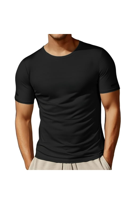 Men's Performance Running T-Shirt Short Sleeve Workout Shirt UPF 50+ Athletic Gym Tee Lightweight Breathable Wicking Activewear Mens T-Shirts Summer Lightweight Tee Tops