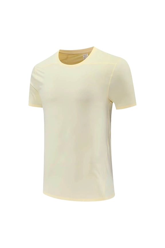 Men's Performance Short Sleeve Round Neck Sports T-Shirts for Outdoor Activities -Wicking Odor- Lightweight Athletic Tops for Running and Fitness