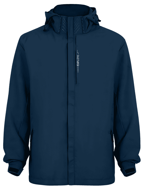 Men's Performance Softshell Jacket, Wind & Water Repellent, Attached Adjustable Hood, Zipper Pockets, Adjustable Cuffs for Outdoor Hiking Travel