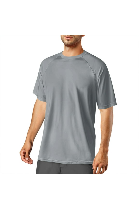 Men's Performance T-Shirt, Quick Dry Workout Shirt with UPF 50+ Sun Protection, Breathable and Stretch Running Shirt for Men