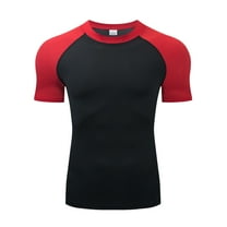 Men's Performance Workout T-Shirt Athletic Tight Fit Wicking Gym Running Fitness Training Activewear Top Mens Basic Tee Shirts Summer Classic T-Shirts