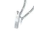 thumbnail image 1 of Men's Personalised Custom Bar Necklace Names Engraved Necklace,Silver, 1 of 5