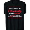 thumbnail image 1 of Men's Personality Attitude Slogan Graphic T-Shirt Cotton Black Short Sleeve Crewneck Oversized, 1 of 8