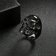thumbnail image 1 of Men's Skull Ring Trendy Geometric Alloy Ring Fashionable Design Unique Statement Ring for Him Silver Gold Black Gift for Men Cool Jewelry, 1 of 5